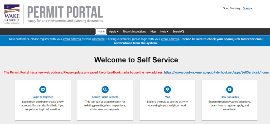 Wake County Permit Portal for easy application