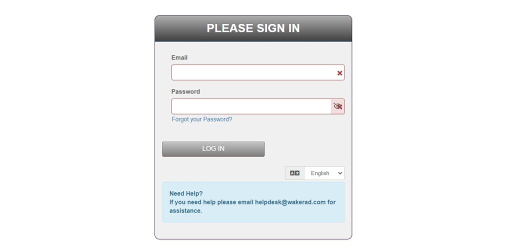 Wake Radiology login process